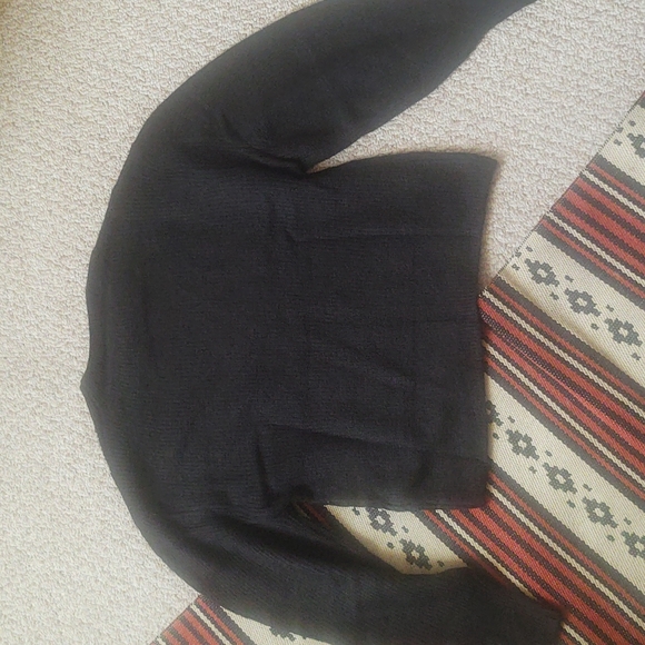 Topshop Black Chevron Crop Sweater Size M - Picture 4 of 8
